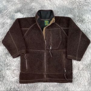 Vintage CABELAS Brown Deep Pile Fleece Jacket XS